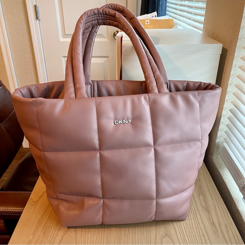 DKNY Quilted Tote Bag in Mauve
